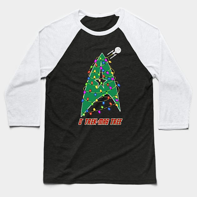 O' Trek-Mas Tree Baseball T-Shirt by DistractedGeek